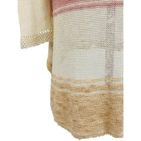 Free People Striped Distressed Knit Mini Dress | Coastal Grandmother Grunge Boho - Picture 9 of 16